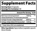 Ginkgo Biloba + Ginseng - Gluten Free - Non-GMO