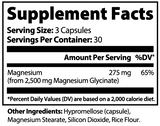 NutraVu Magnesium Glycinate 2500mg, Non-GMO, Gluten-Free, Calming Effect, Bone & Joint Support, Natural Sleep Aid, 90 Capsules